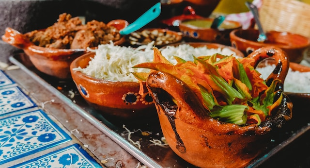 Traditional Mexican fare served on clay pots